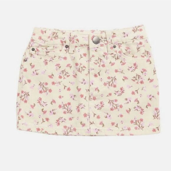 NWT Billabong Girl's Sweetheart Floral Denim 100% Cotton Mini Skirt 10 - Picture 4 of 14